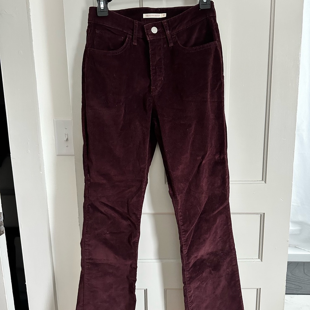Levi's Maroon Boot Cut Corduroy Pants